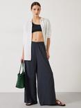 HUSH Elodie Oversized Cheesecloth Trousers, Black