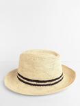 HUSH Crochet Panama Hat, Natural/Black