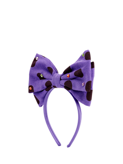 Stych Kids' Corduroy Polka Dot Crystal Alice Band, Purple - view 2, Purple