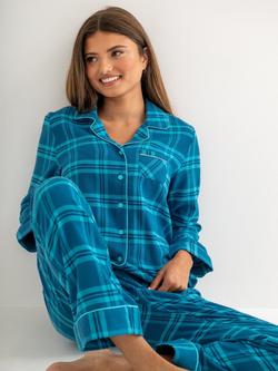 Pour Moi Cosy Check Brushed Cotton Pyjama Gift Set - view 2, Blue/Navy