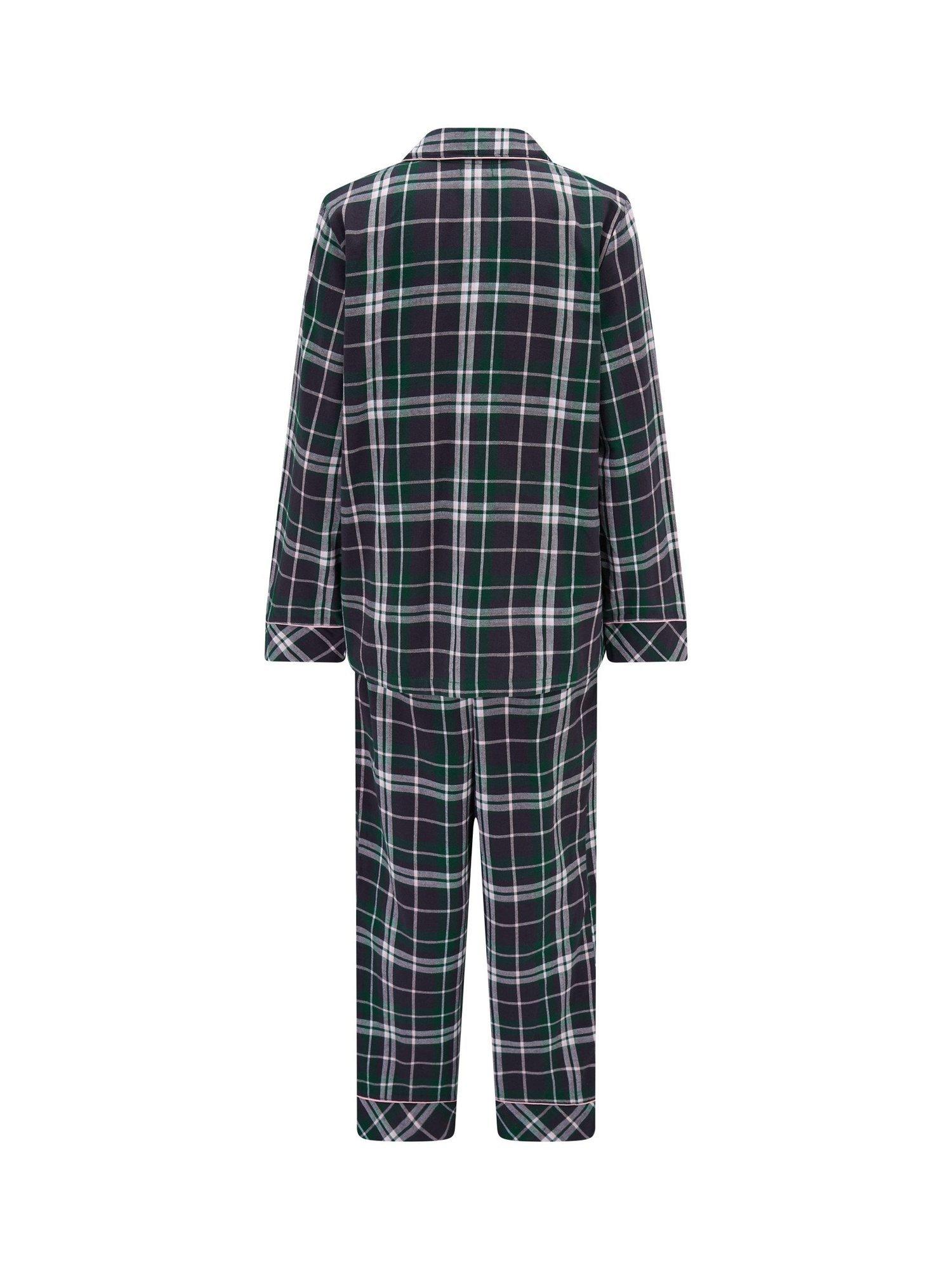 Product image 9 of 9, which shows Pour Moi Cosy Check Brushed Cotton Pyjama Gift Set , Forest/Black, 8