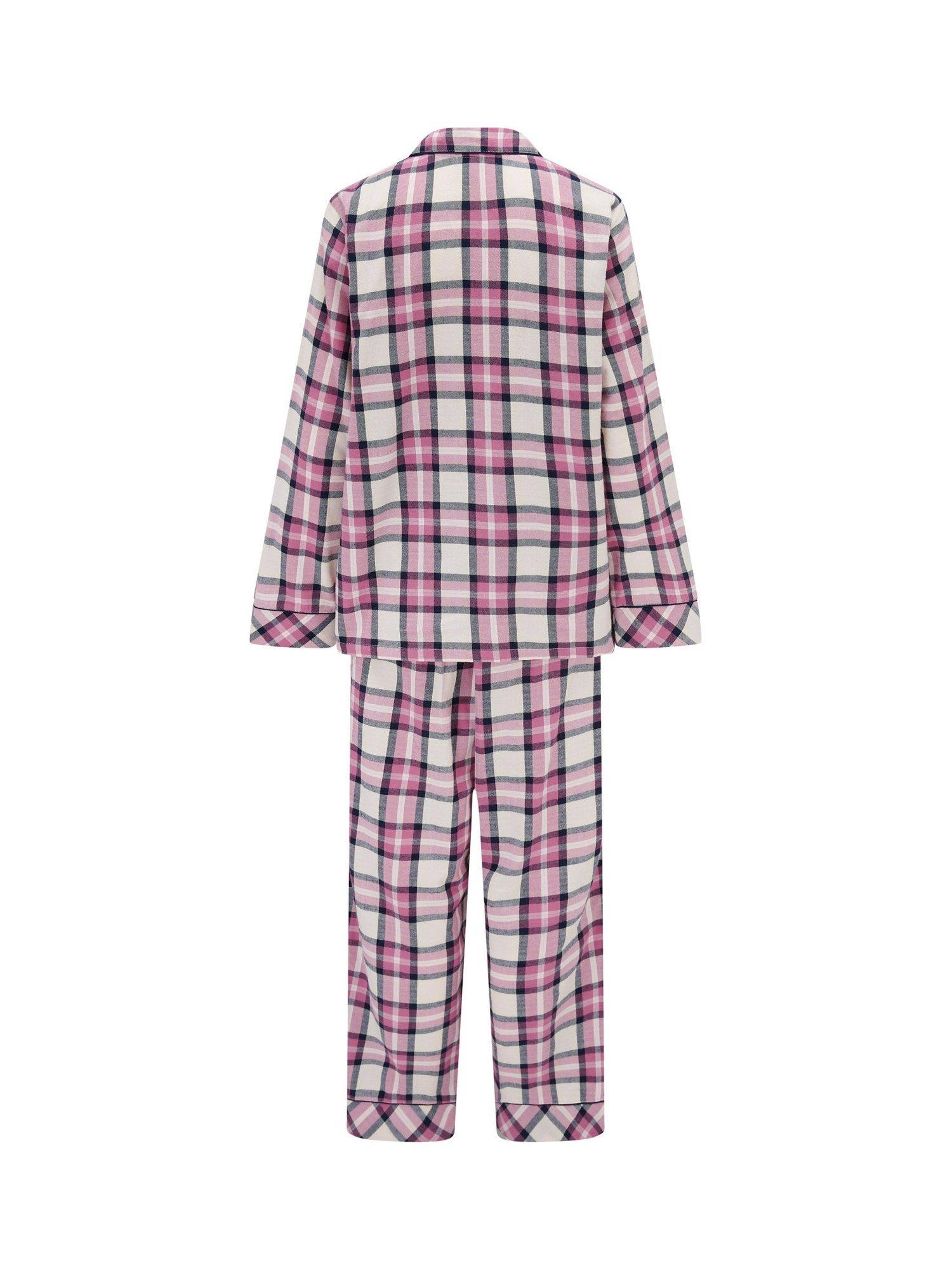 Product image 10 of 10, which shows Pour Moi Cosy Check Brushed Cotton Pyjama Gift Set , Pink/Navy, 8