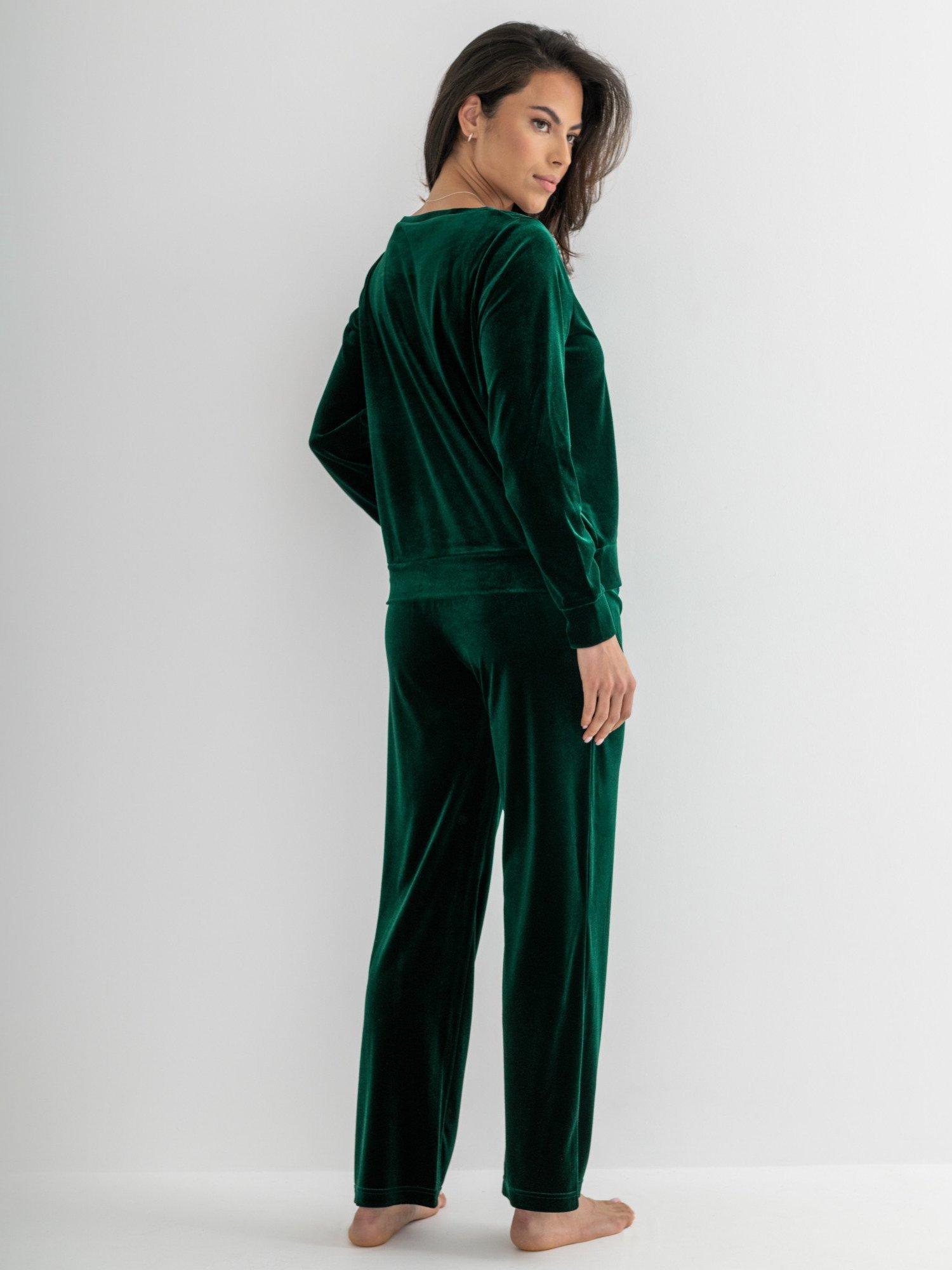 Product image 4 of 8, which shows Pour Moi Velour Lounge Pyjama Set, Forest, 8