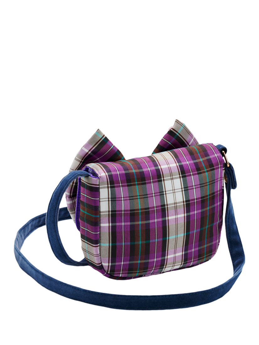Product image 2 of 3, which shows Stych Kids' Check Bow Cross Body Bag, Purple, One Size
