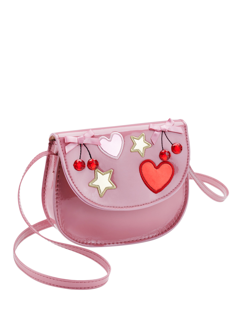 Product image 1 of 4, which shows Stych Kids' Cherry Gem Patent Bag, Pink