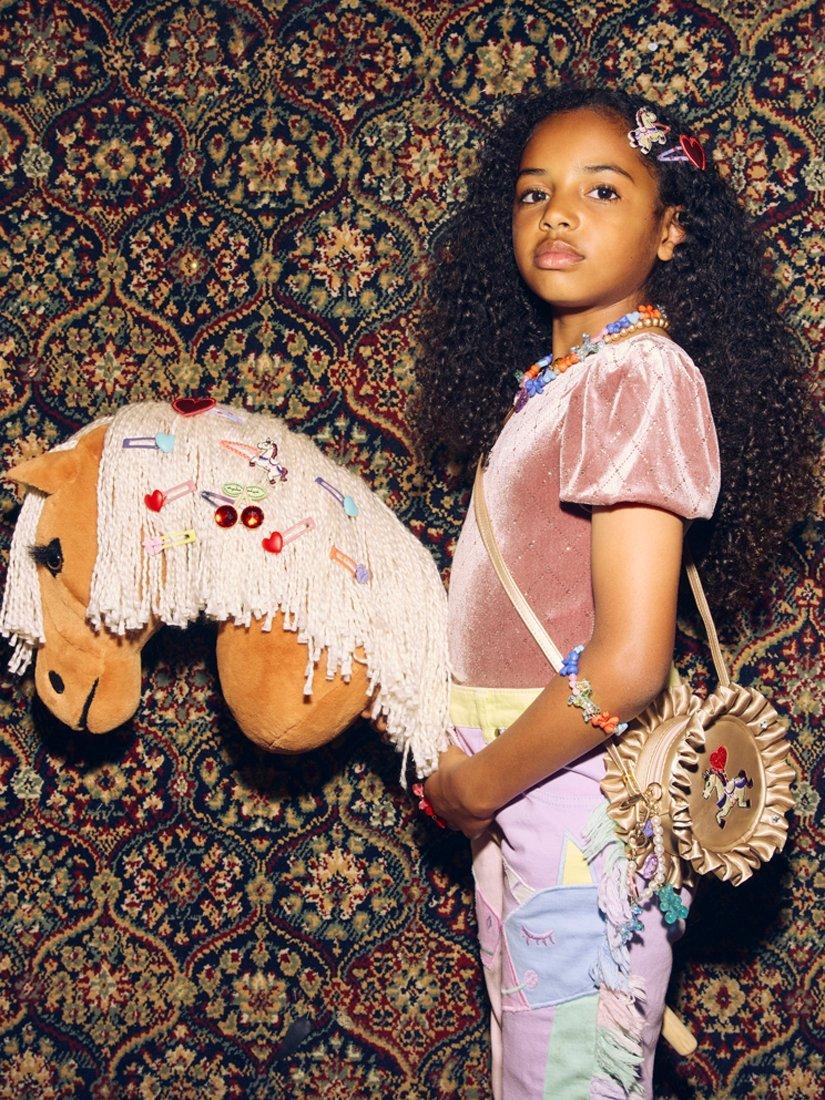 Product image 4 of 4, which shows Stych Kids' Unicorn Frill Bag, Gold