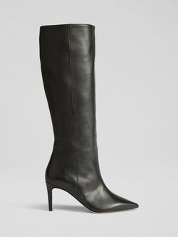 L.K.Bennett Astrid Leather Knee High Boots, Black, Black