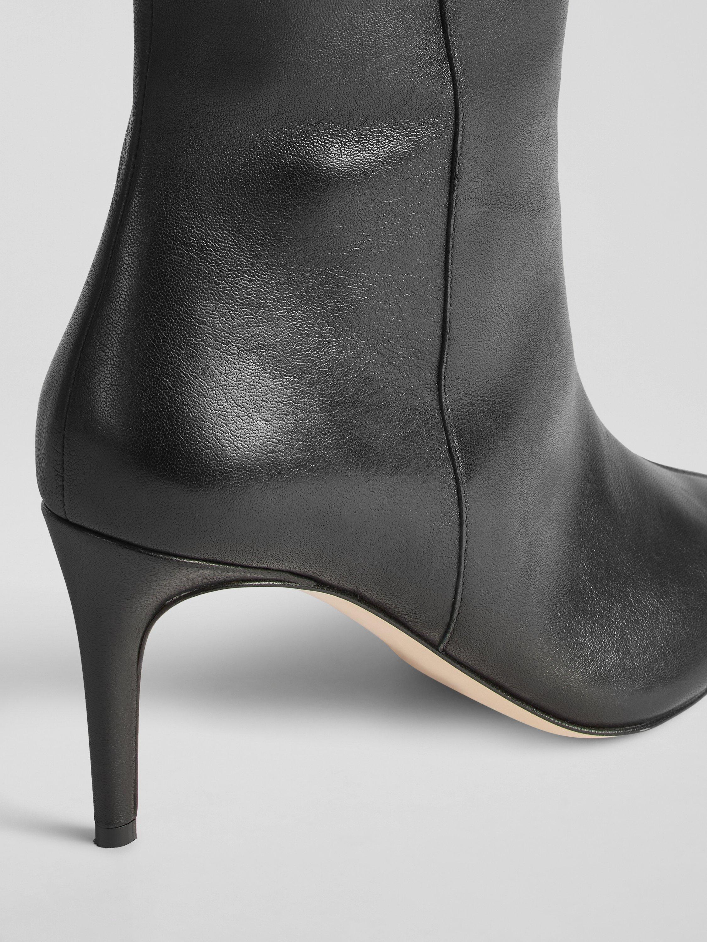 Product image 3 of 3, which shows L.K.Bennett Astrid Leather Knee High Boots, Black, 2