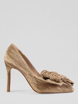 L.K.Bennett Vivi Bow Court Shoes, Gold, Gold