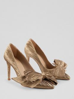 L.K.Bennett Vivi Bow Court Shoes, Gold - view 2, Gold