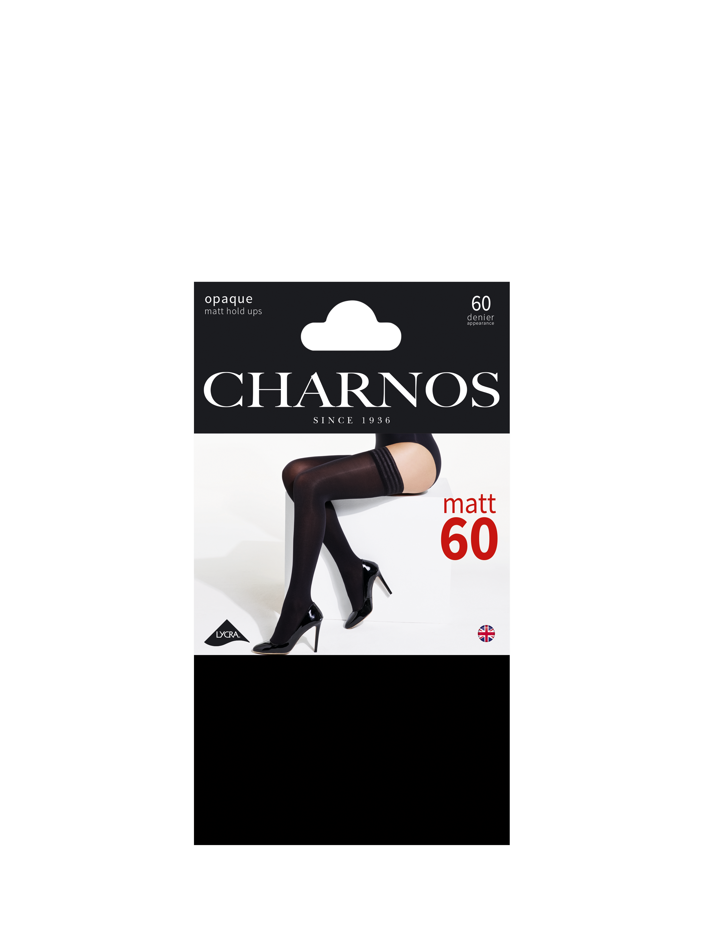 Product image 2 of 2, which shows Charnos 60 Denier Opaque Matt Hold Ups, Black, S