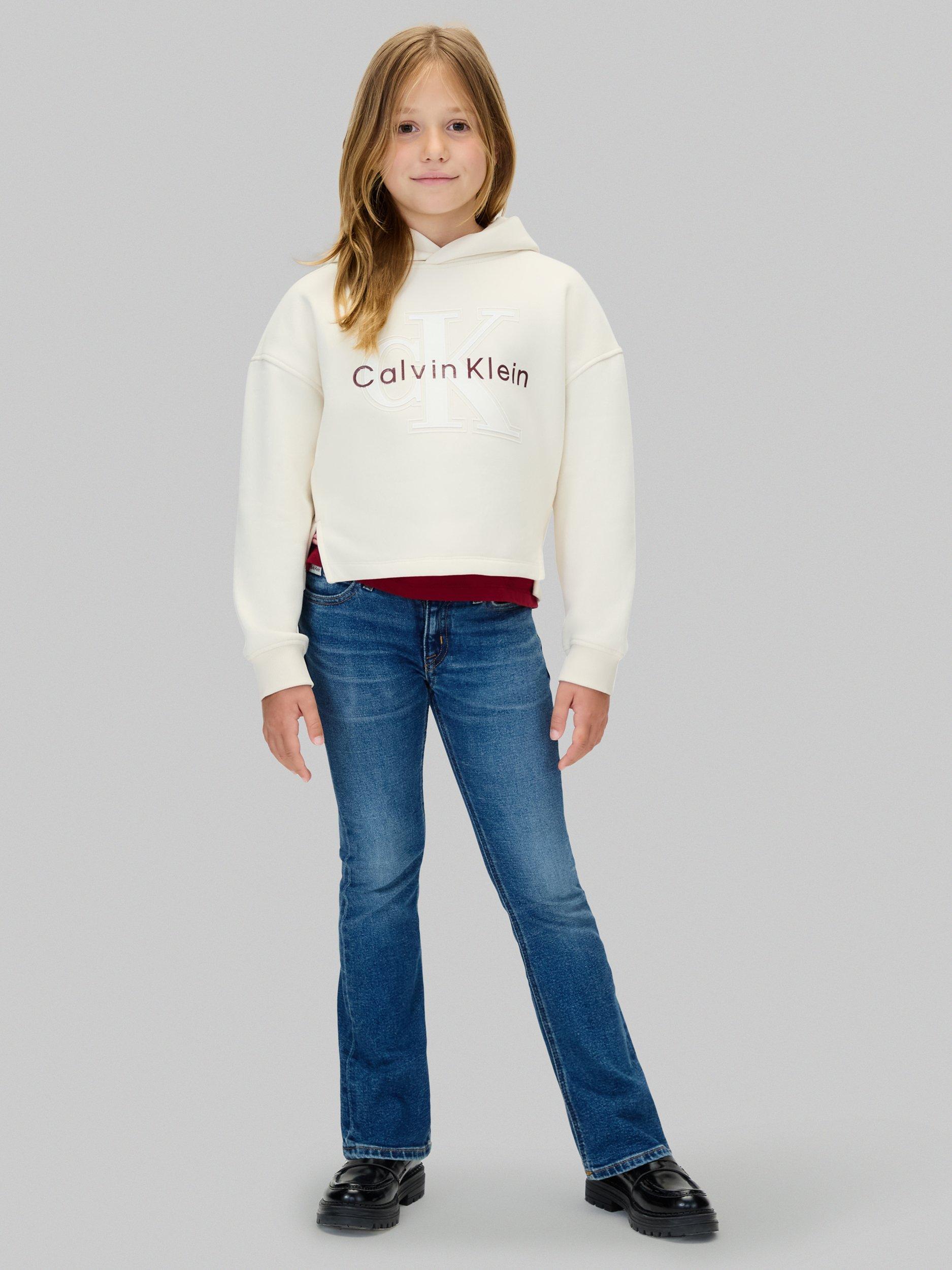 Product image 3 of 6, which shows Calvin Klein Kids' Flare Jeans, Dark Blue, 12 years