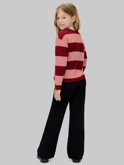 Calvin Klein Kids' Cotton Striped Long Sleeve T-Shirt, Raspberry/Apricot - view 2, Raspberry/Apricot