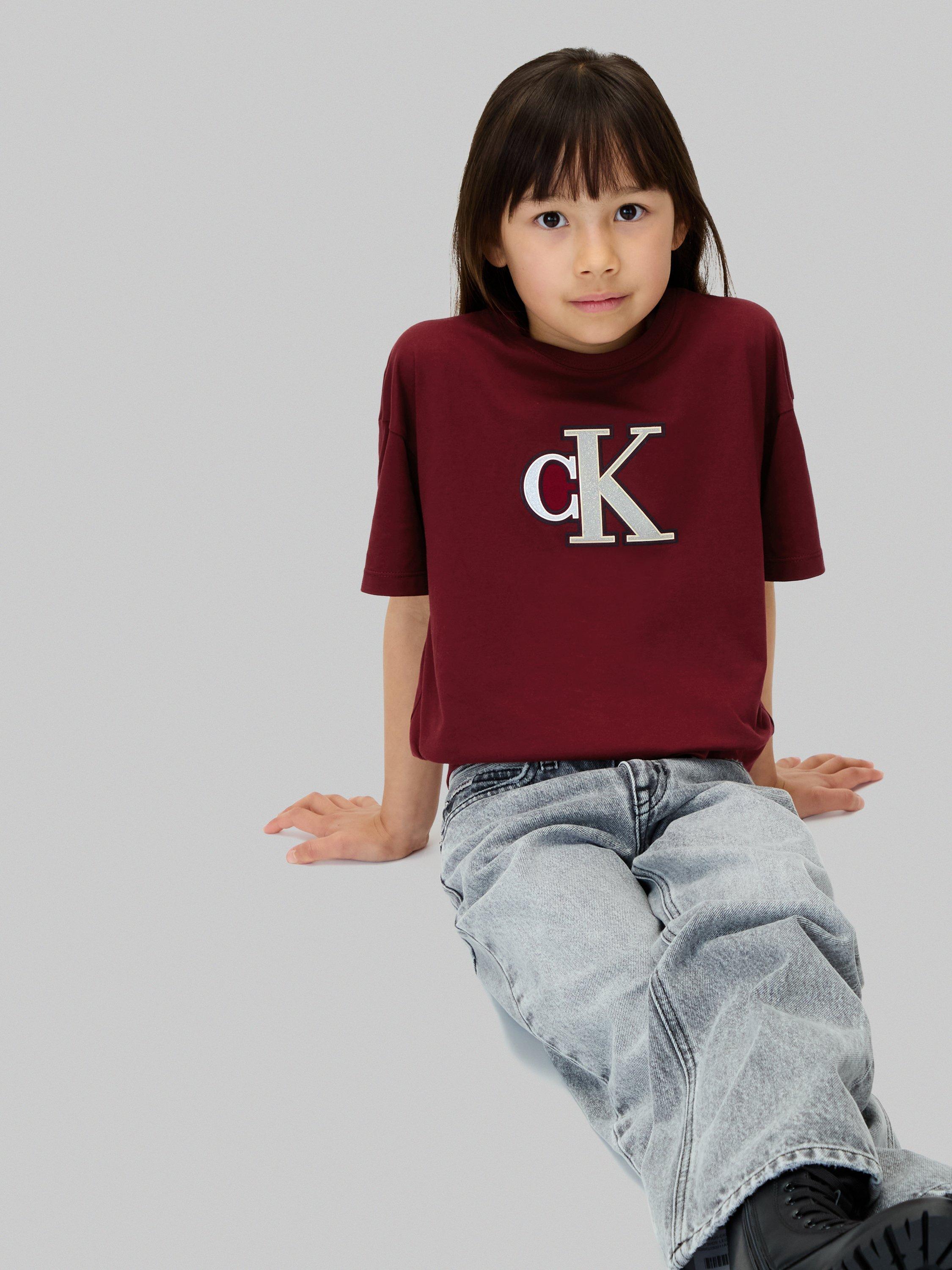 Product image 5 of 6, which shows Calvin Klein Kids' CK T-Shirt, Raspberry Chocolate, 4 years