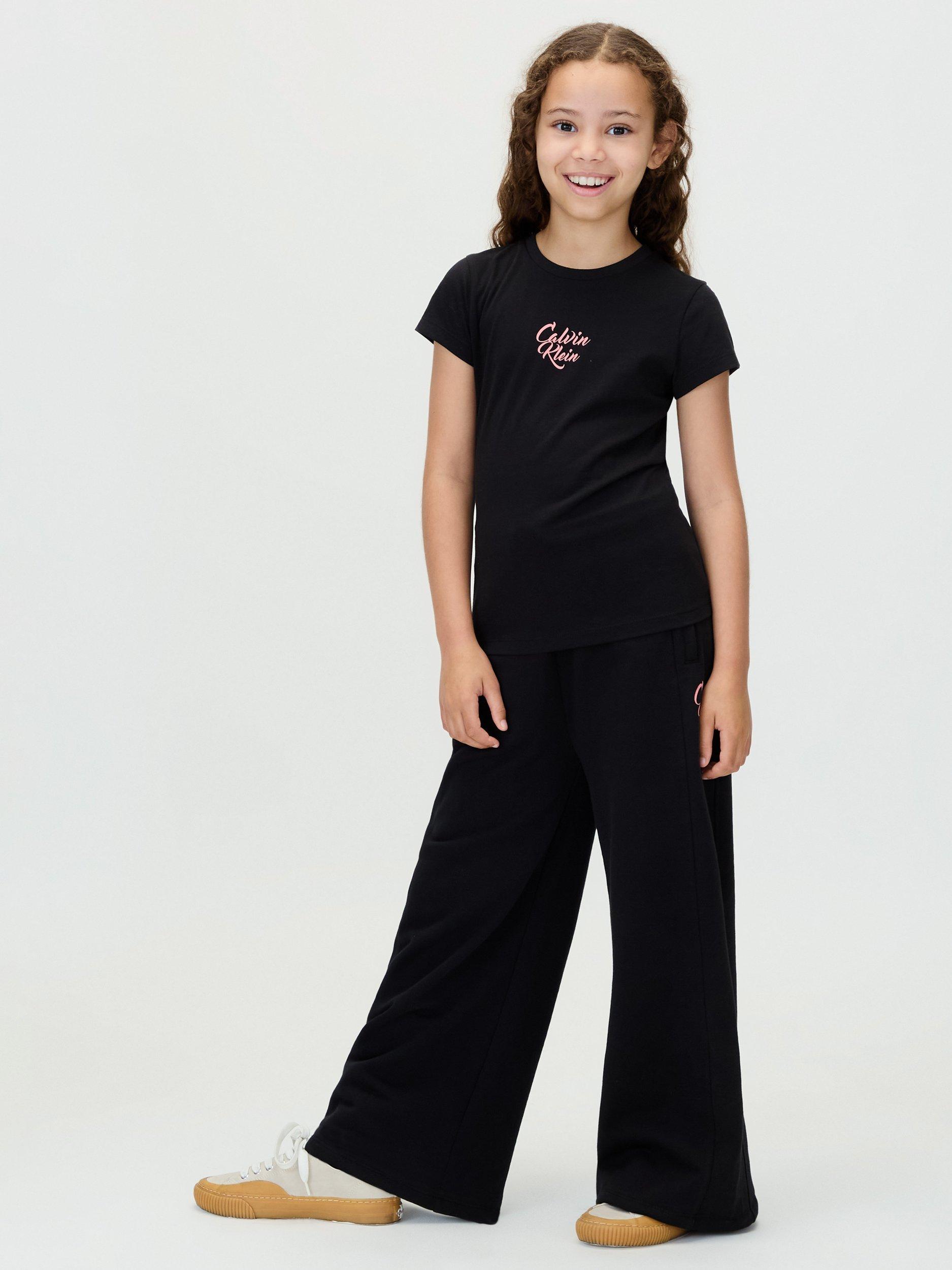 Product image 3 of 6, which shows Calvin Klein Kids' Script Logo T-Shirt, Black, 12 years