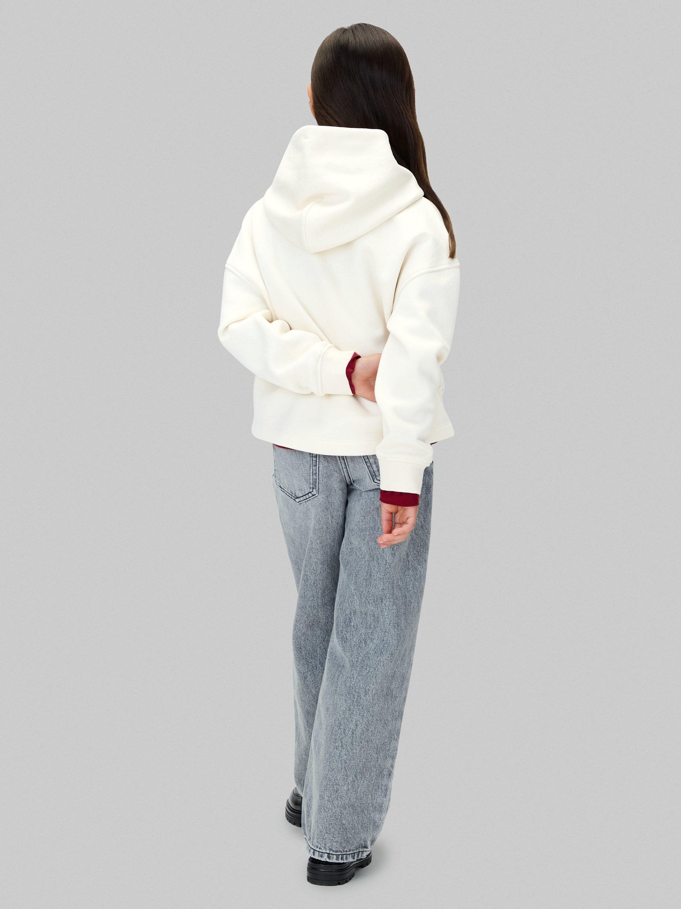 Product image 2 of 5, which shows Calvin Klein Kids' CK Hoodie, Whitecap Gray, 8 years