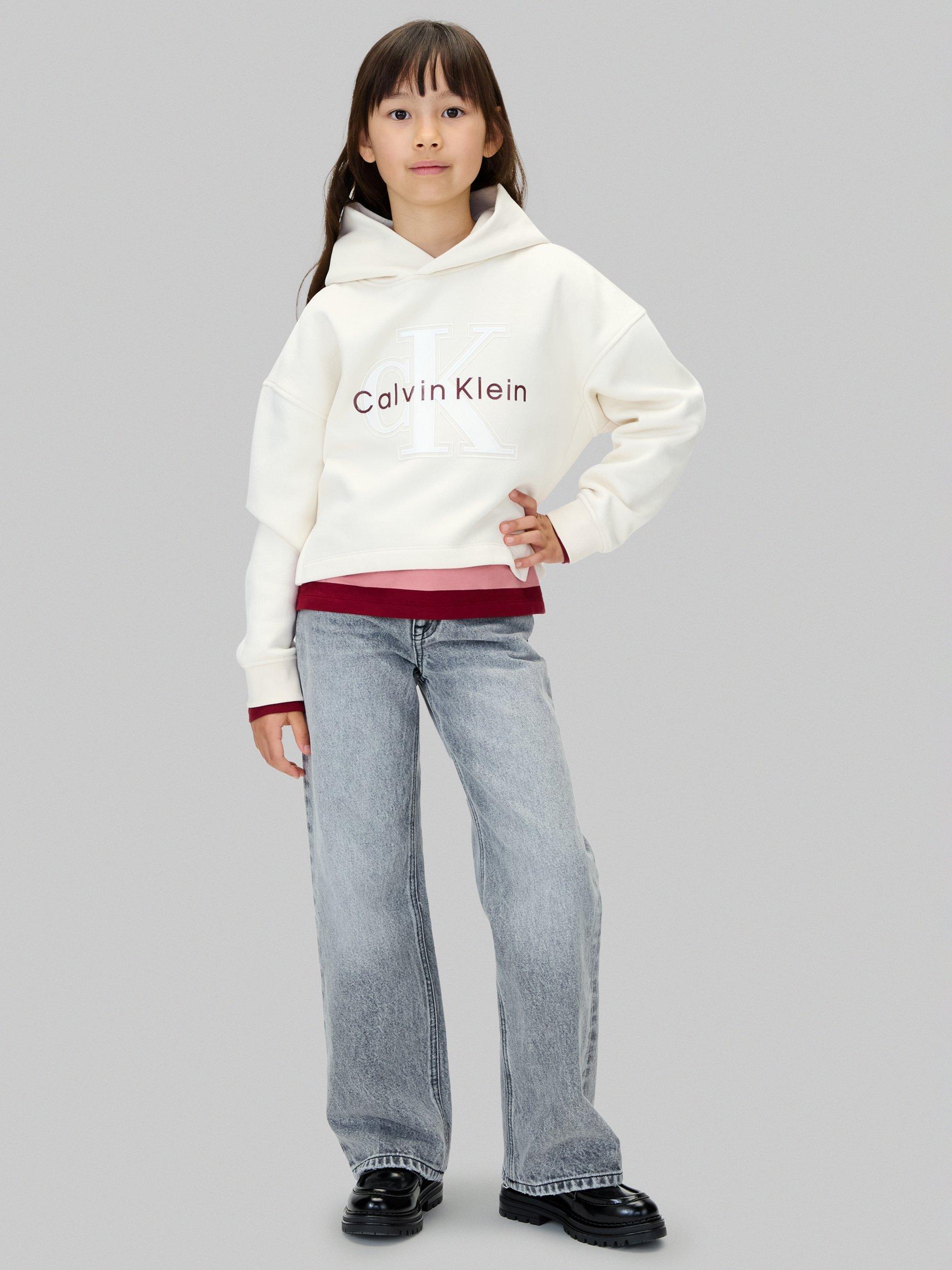 Product image 3 of 5, which shows Calvin Klein Kids' CK Hoodie, Whitecap Gray, 8 years