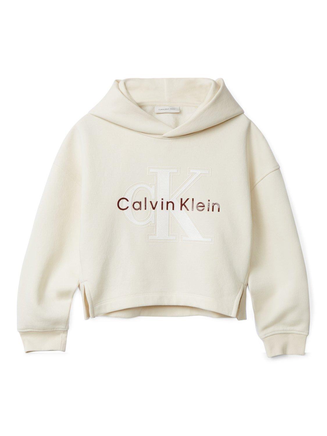 Product image 5 of 5, which shows Calvin Klein Kids' CK Hoodie, Whitecap Gray, 8 years