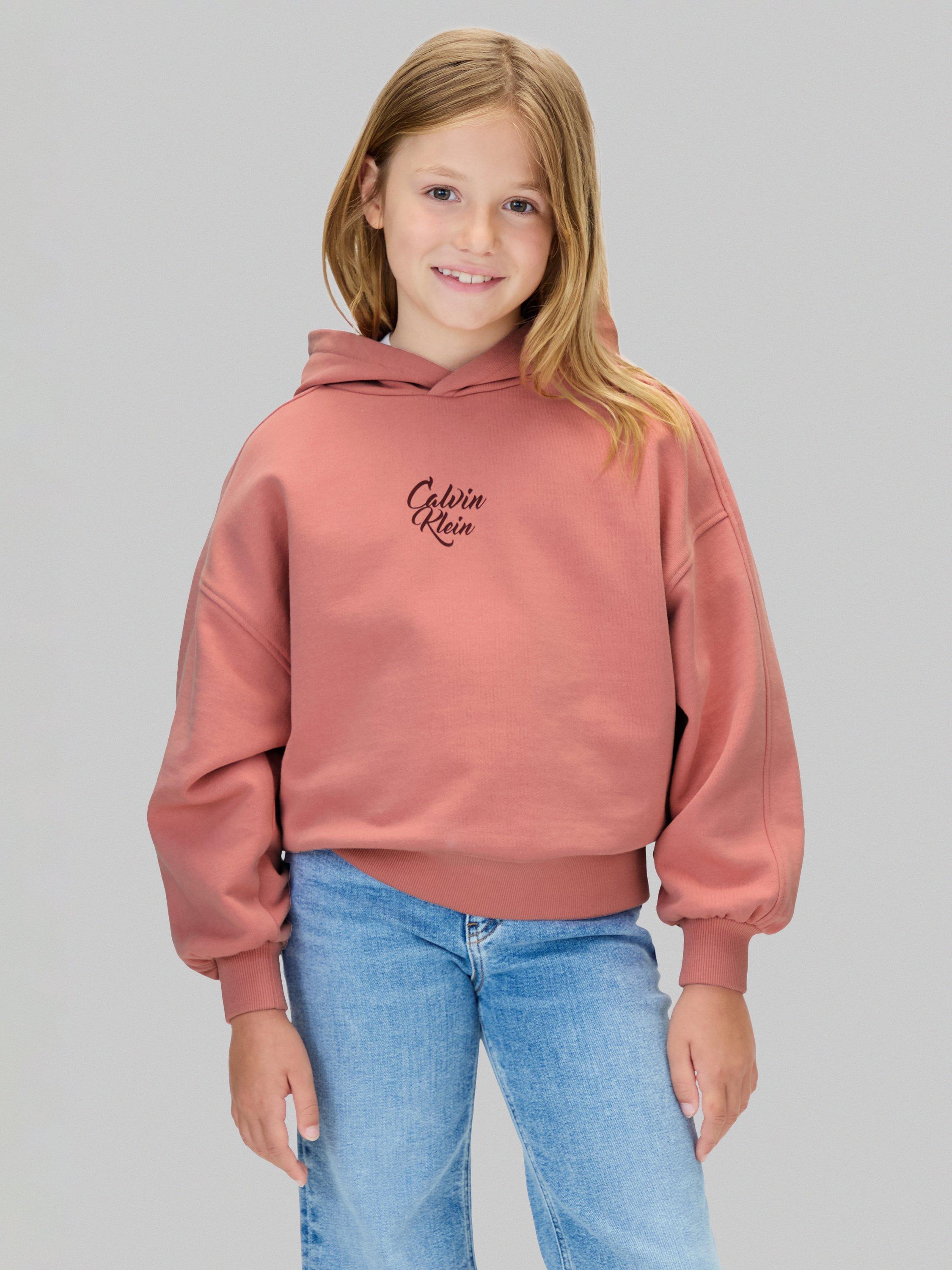Calvin Klein Kids' Script Logo Hoodie, Brandied Apricot