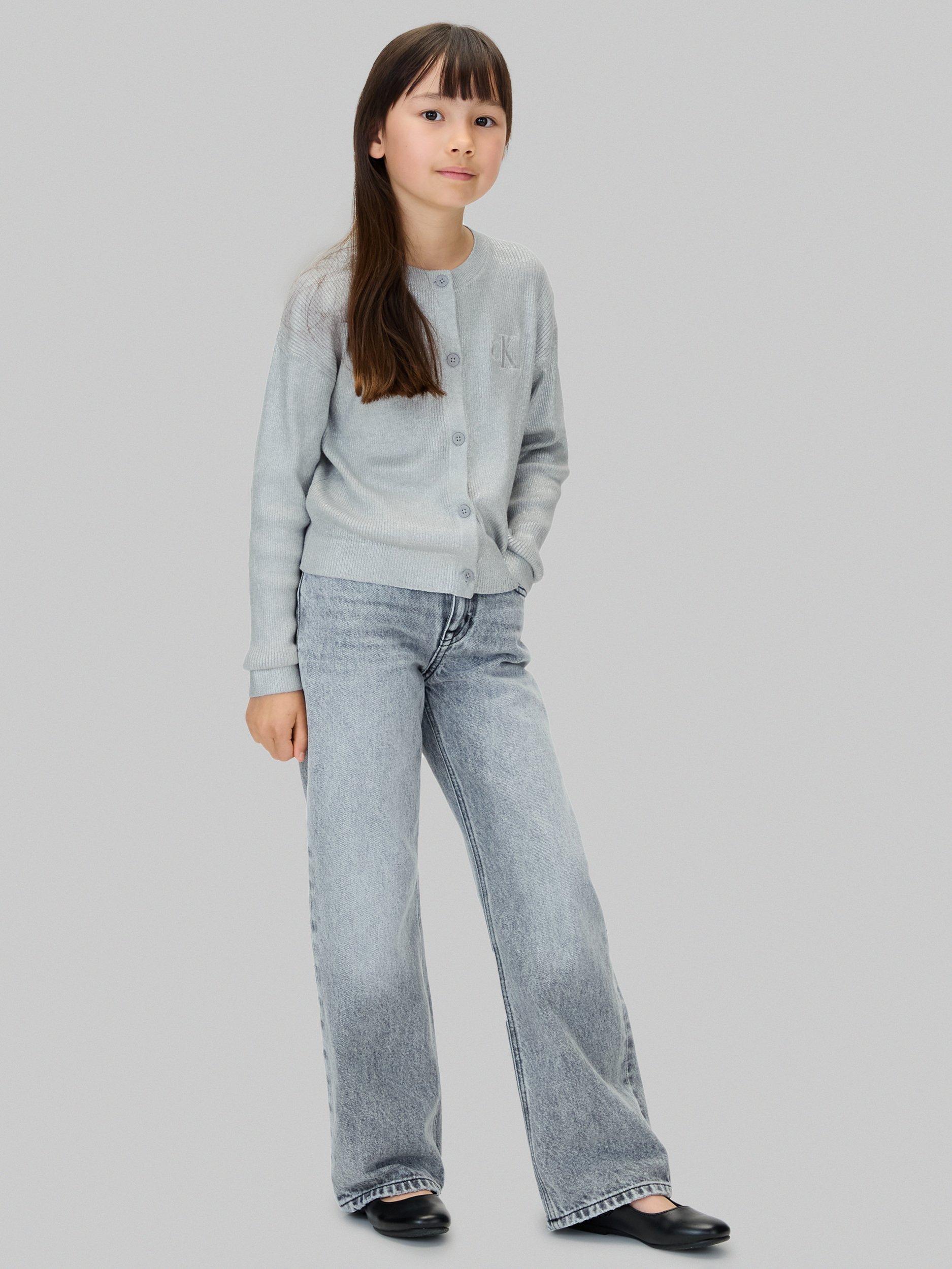 Product image 3 of 6, which shows Calvin Klein Kids' Silver Coated Cardigan, Silver, 8 years