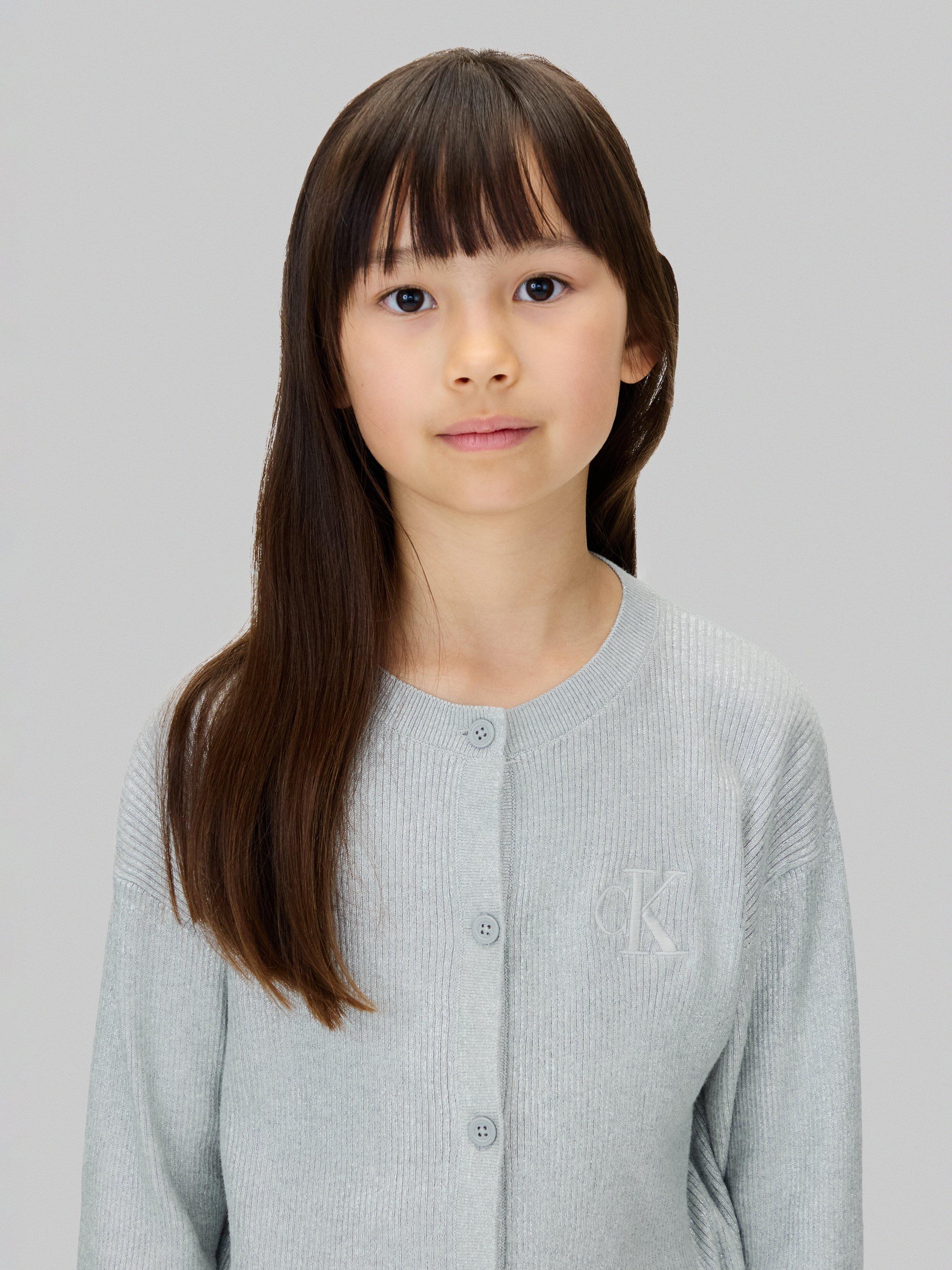Product image 4 of 6, which shows Calvin Klein Kids' Silver Coated Cardigan, Silver, 8 years