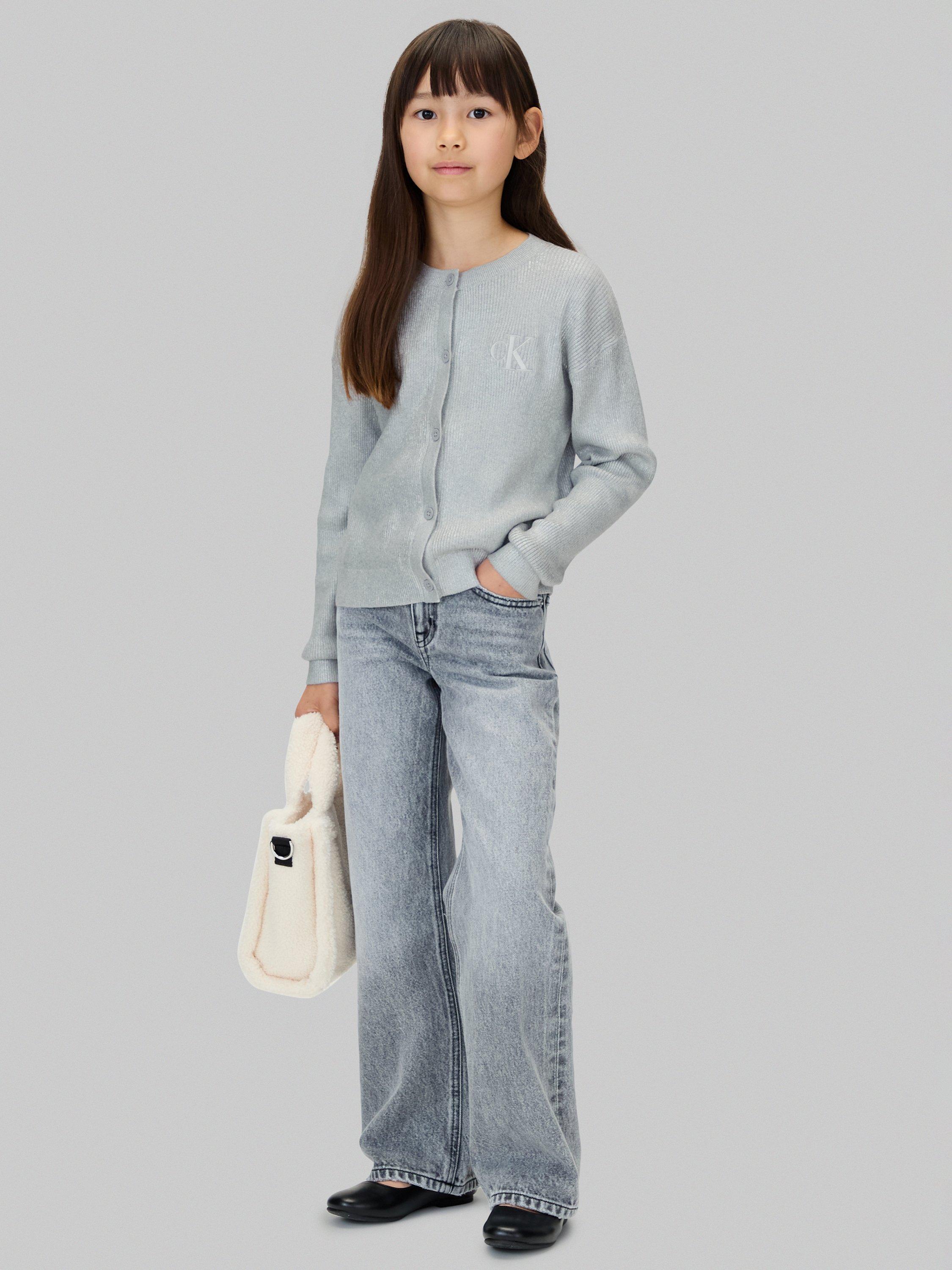 Product image 5 of 6, which shows Calvin Klein Kids' Silver Coated Cardigan, Silver, 8 years