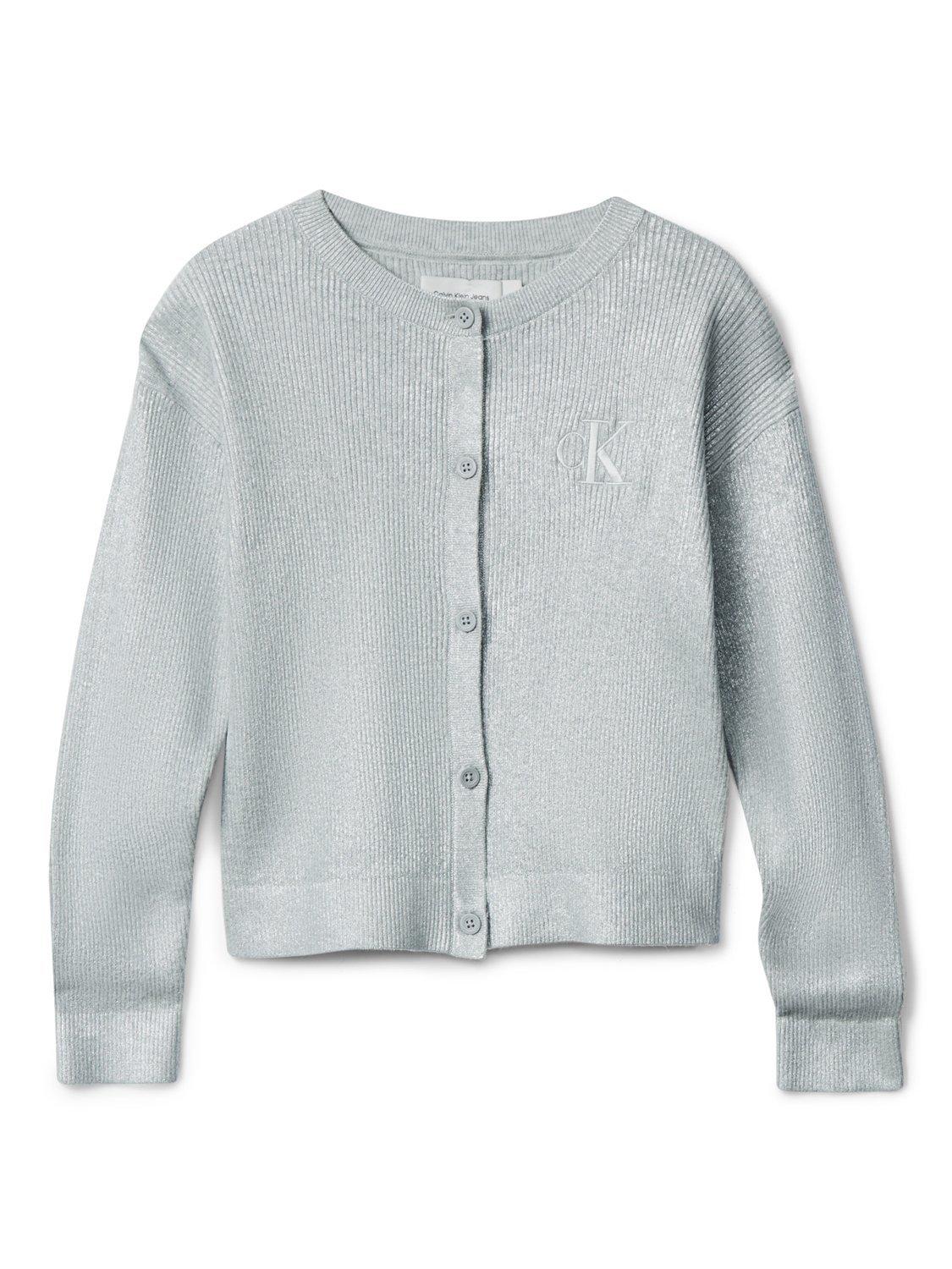 Product image 6 of 6, which shows Calvin Klein Kids' Silver Coated Cardigan, Silver, 8 years
