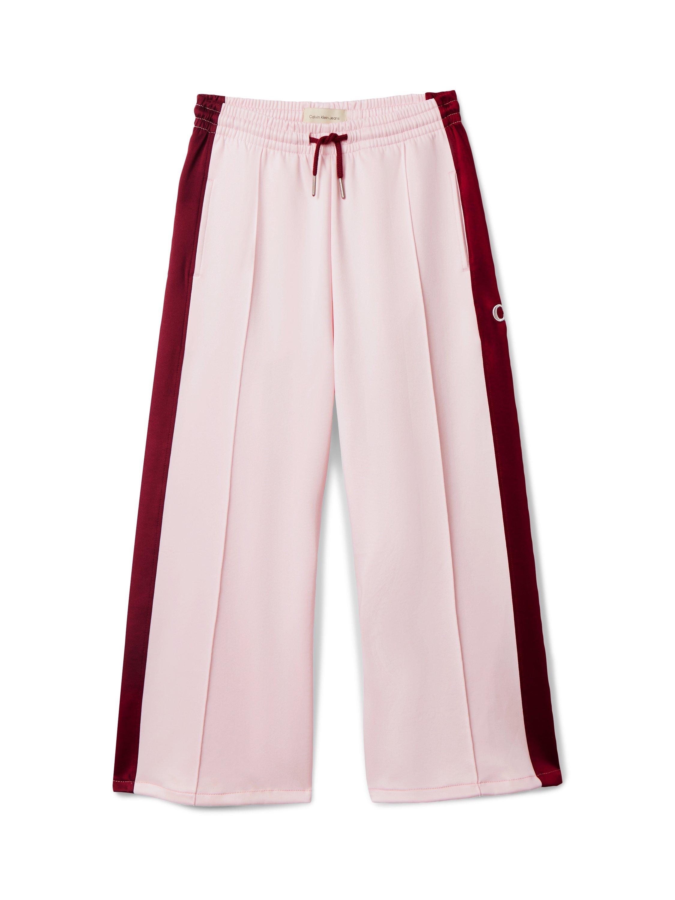 Product image 5 of 5, which shows Calvin Klein Kids' Colourblock Joggers, Light Lilac/Raspberry Chocolate, 8 years