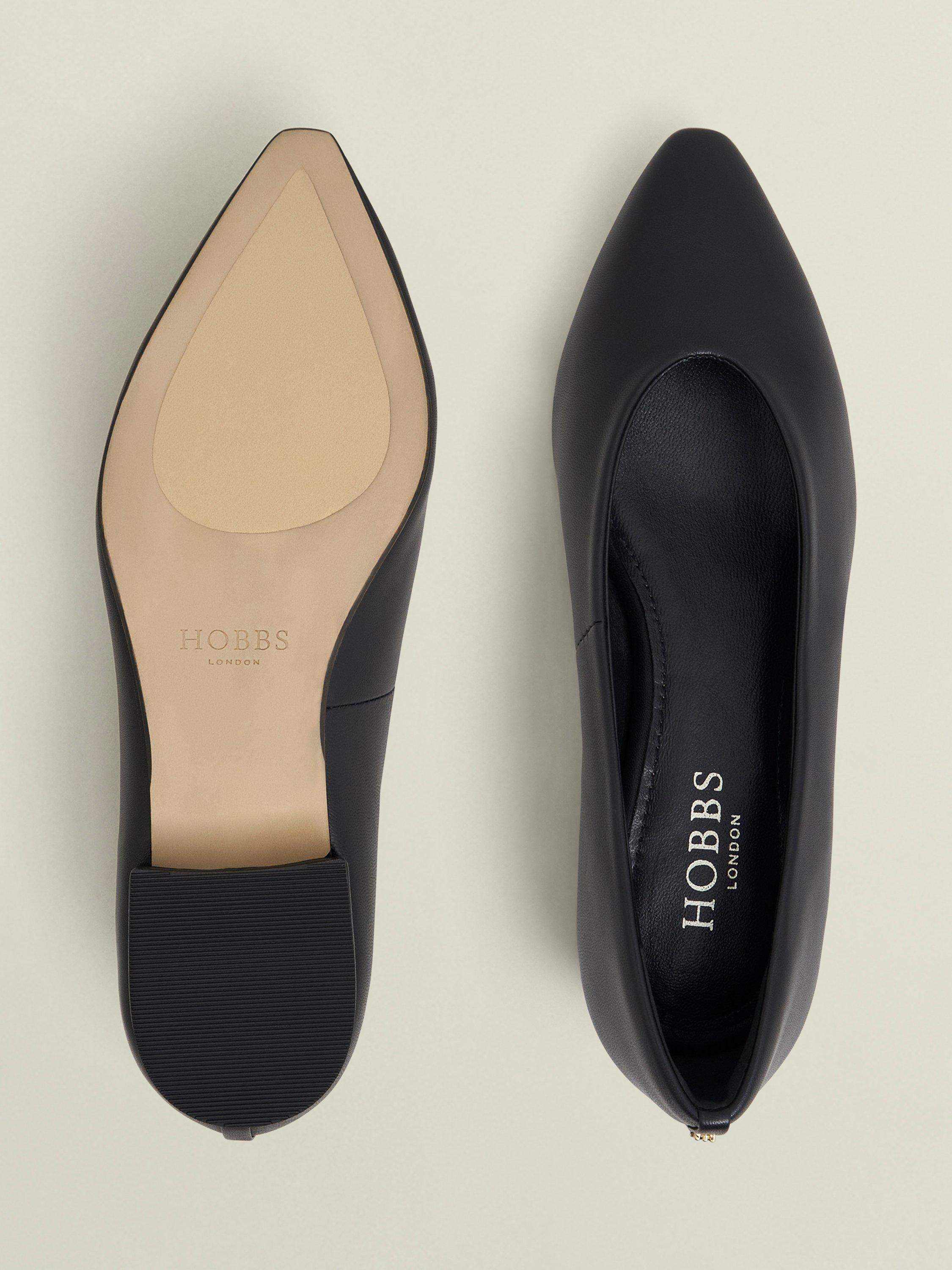 Product image 2 of 6, which shows Hobbs Asher Leather Ballerina Pumps, Black, 4