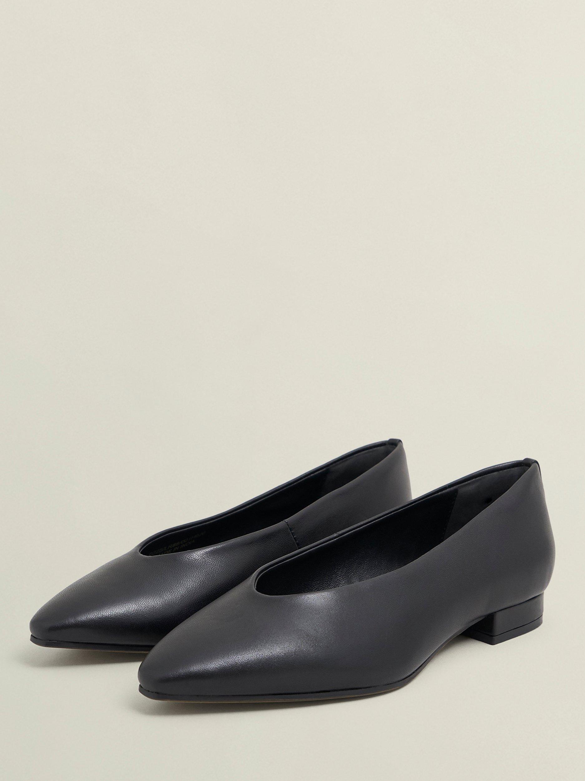 Product image 3 of 6, which shows Hobbs Asher Leather Ballerina Pumps, Black, 4