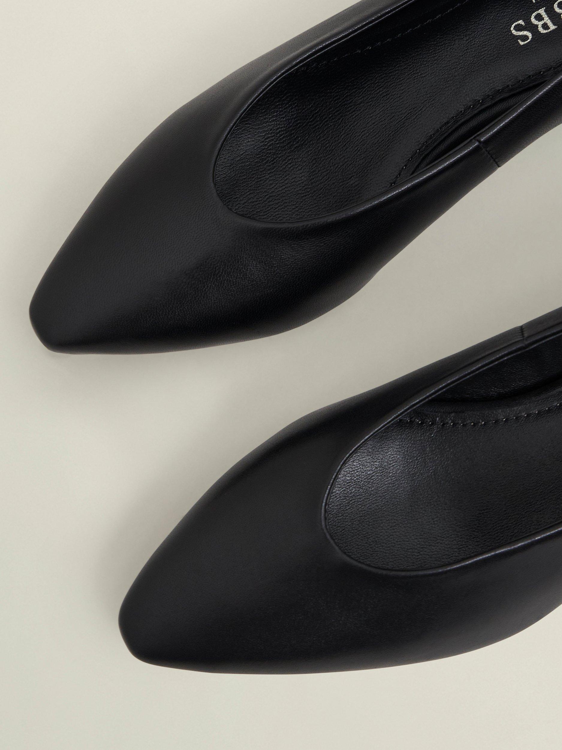 Product image 4 of 6, which shows Hobbs Asher Leather Ballerina Pumps, Black, 4