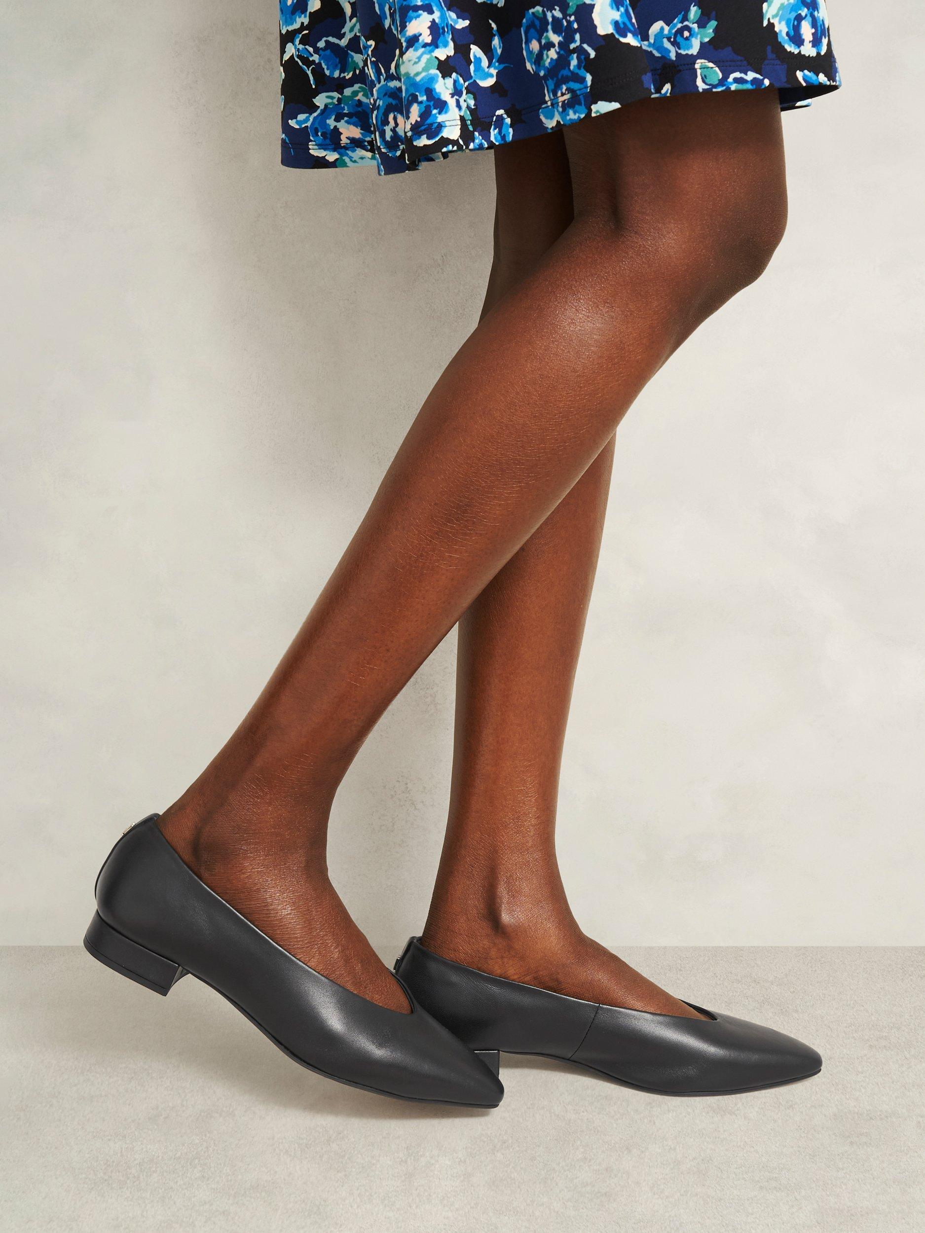 Product image 5 of 6, which shows Hobbs Asher Leather Ballerina Pumps, Black, 4