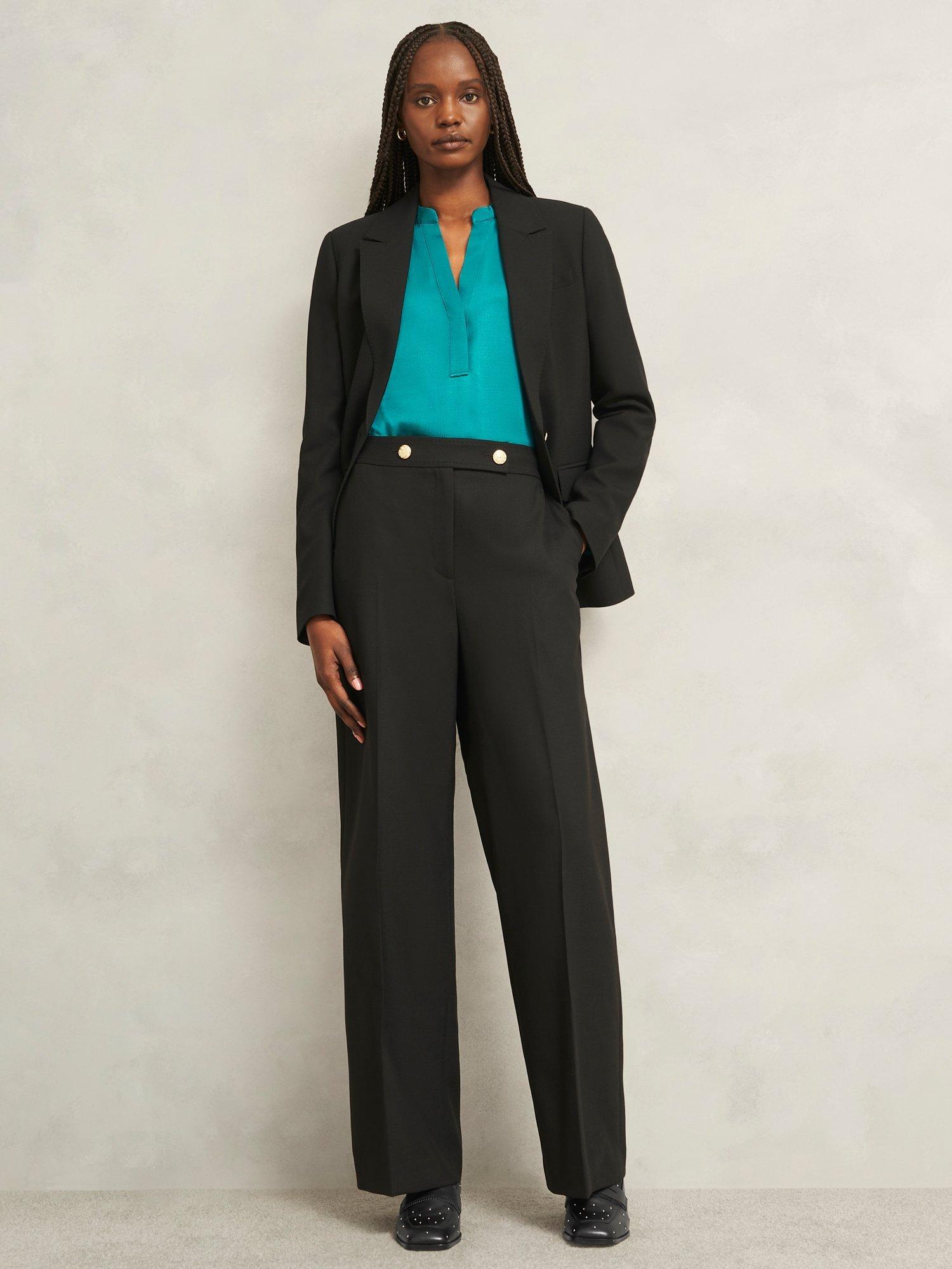 Product image 6 of 6, which shows Hobbs Natalie Leather Stud Loafers, Black, 4