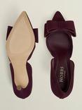 Hobbs Elva Bow Suede Court Shoes, Onyx Red