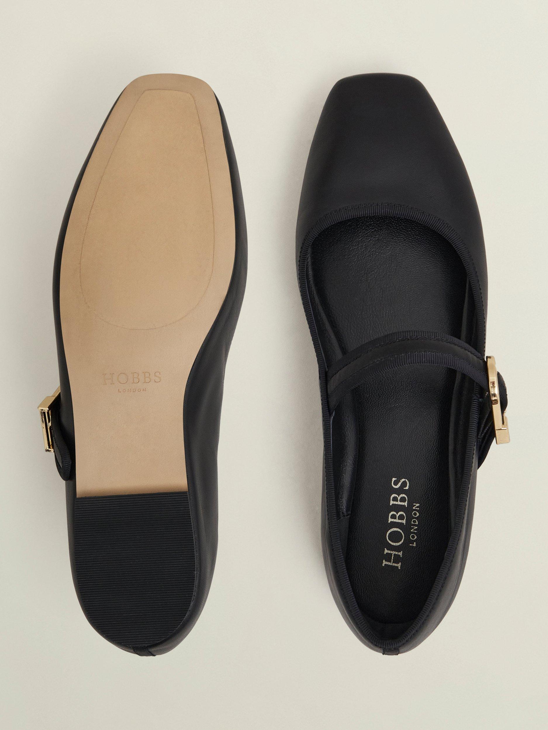 Product image 2 of 6, which shows Hobbs Clara Leather Mary Janes, Black, 4