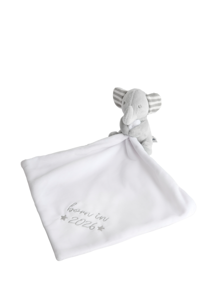 JoJo Maman Bébé Baby Born In 2026 Elephant Comforter, Grey, Grey