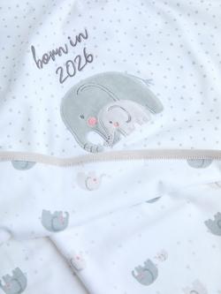 JoJo Maman Bébé Born in 2026 Jersey Shawl, Neutral - view 2, Neutral