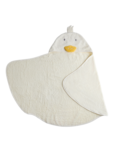 JoJo Maman Bébé Baby Cotton Duck Hooded Towel, Cream, Cream