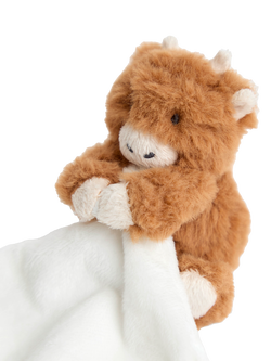 JoJo Maman Bébé Highland Cow Plush Comforter, Brown - view 2, Brown