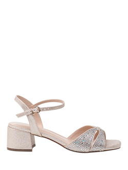 Paradox London Marquise Block Heel Strappy Sandals, Champagne