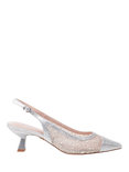 Paradox London Tamsin Kitten Heel Court Shoes, Silver