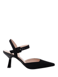 Paradox London Tempest Flared Heel Court Shoes, Black