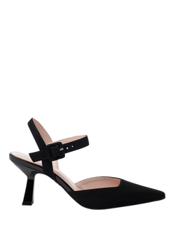 Paradox London Tempest Flared Heel Court Shoes, Black, Black