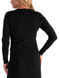 chesca Eyelet Asymmetric Knit Top, Black