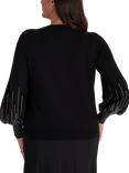 chesca Embellished Puff Sleeve Jumper, Black