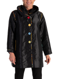 chesca Reversible Water Repellent Coat, Black