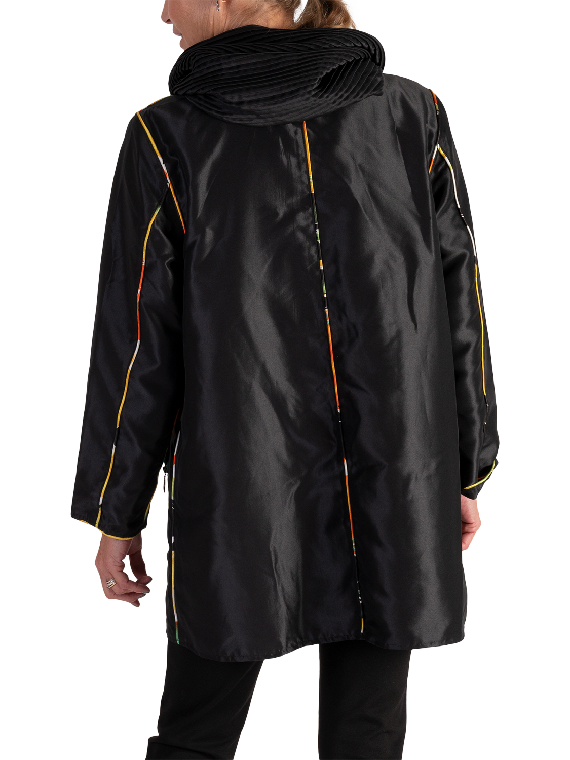 Product image 2 of 8, which shows chesca Reversible Water Repellent Coat, Black, 12-14