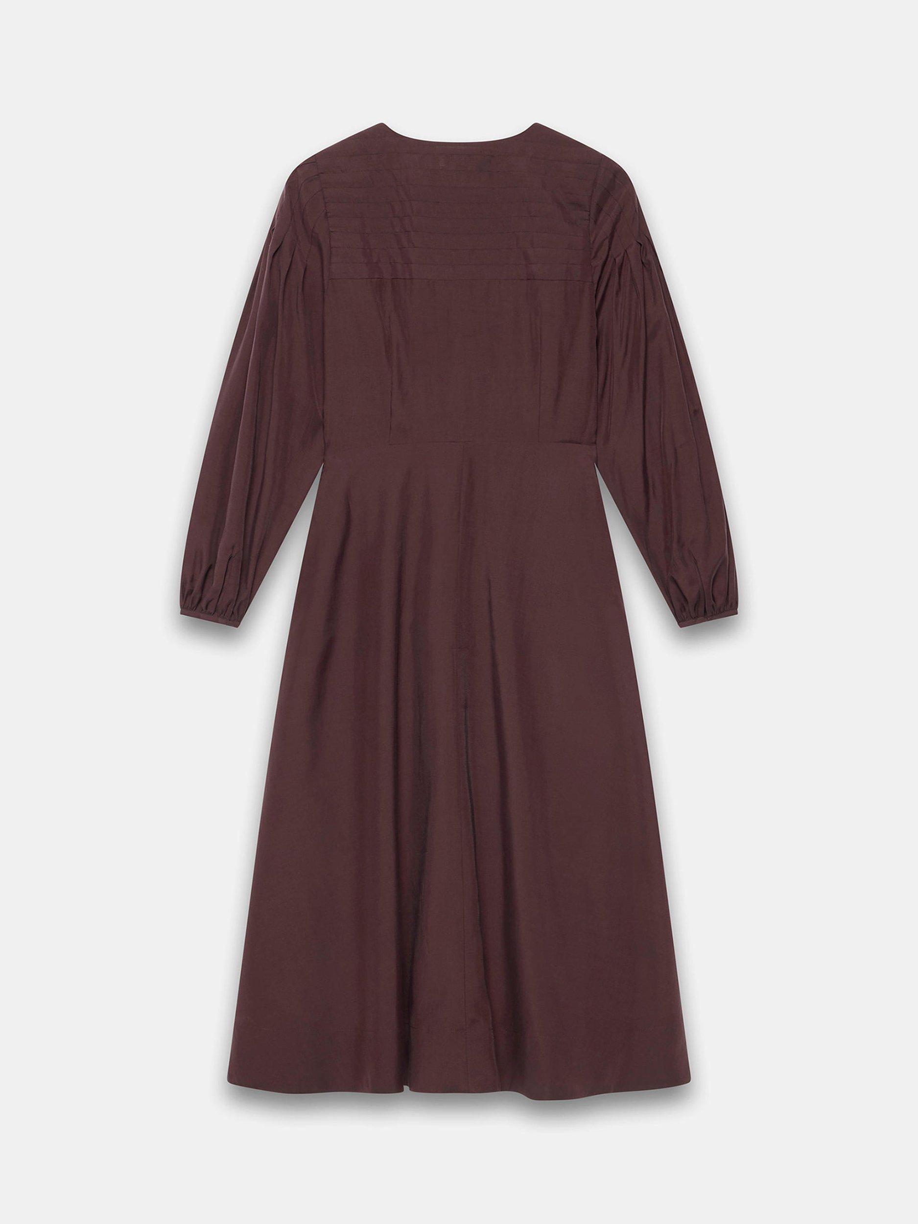Product image 6 of 6, which shows Mint Velvet Stitch Panel Maxi Dress, Red Burgundy, 6