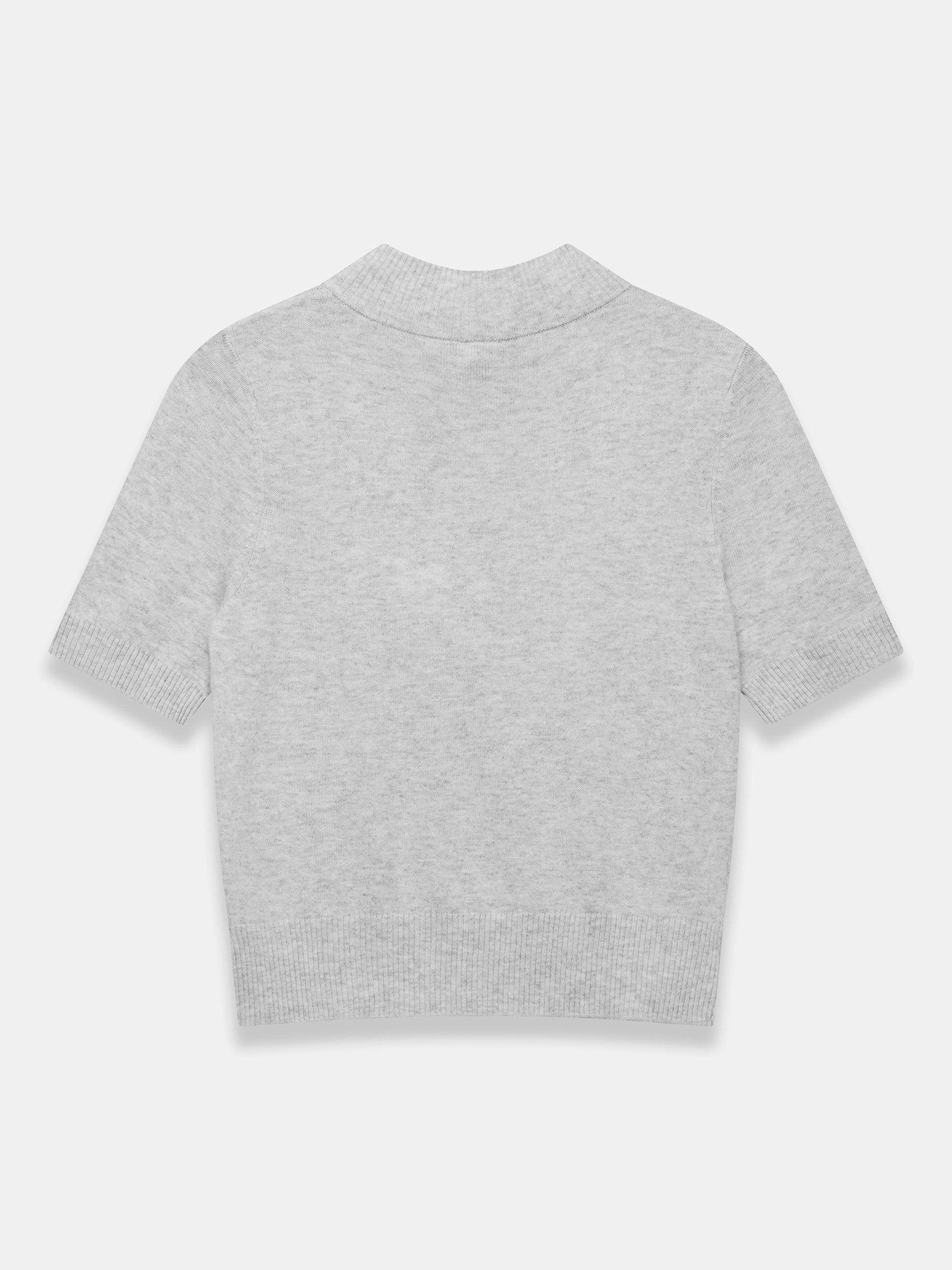 Product image 6 of 7, which shows Mint Velvet Short Sleeve Knit Top, Grey, XS