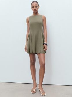 Mango Sicily Pleated Mini Dress - view 2, Khaki